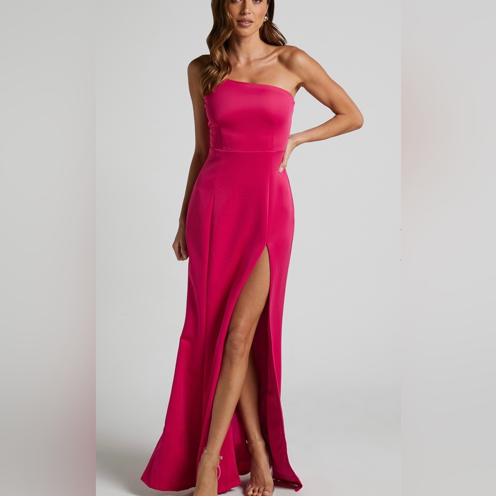 Brand new! Showpo Hot Pink Formal Maxi dress - one shoulder!